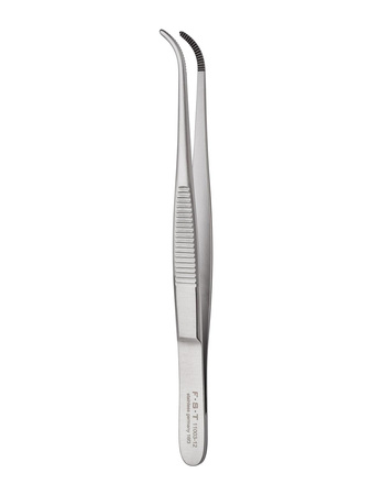 Narrow Pattern Forceps - Serrated, Curved, 12 cm
