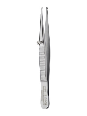Ring forceps - with screw, smooth, straight, 8.5 cm