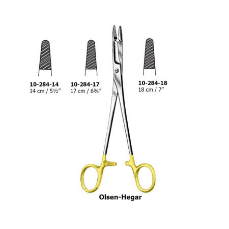 Olsen-Hegar, Igłotrzymacz, węglik spiekany, 14 cm, proste
